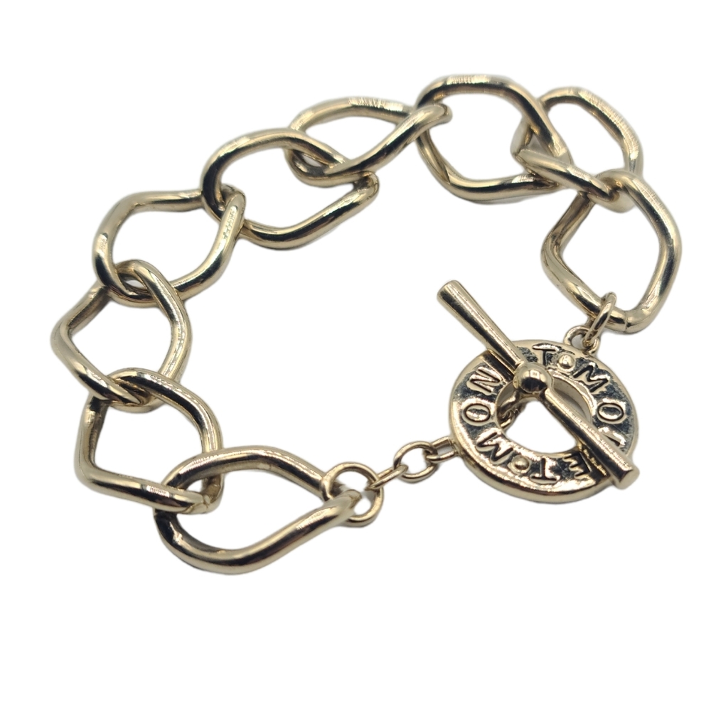Monet Goldtone Large Chain Link Bracelet Toggle Closure Classic Elegant Design